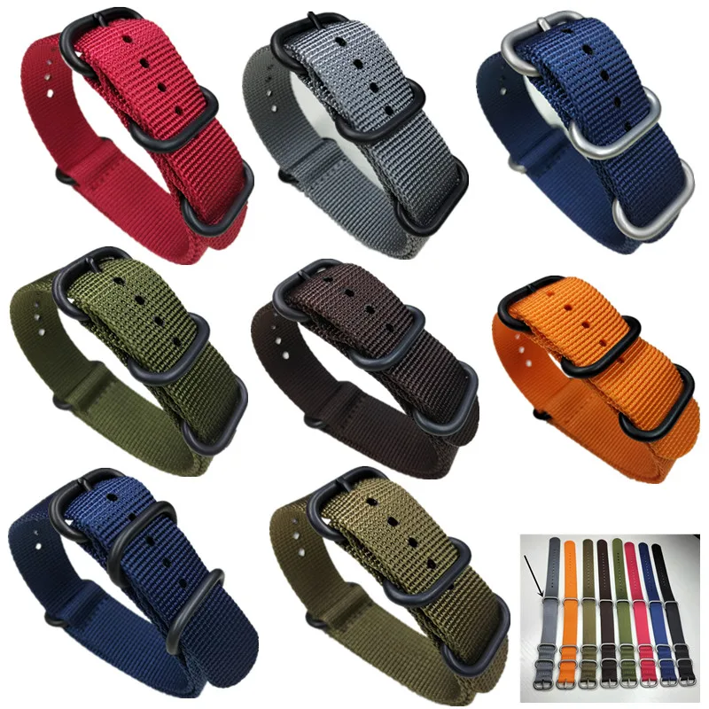 XL size 300 long nylon watch band four rings in one 18.20.22.23.24.26.28MM