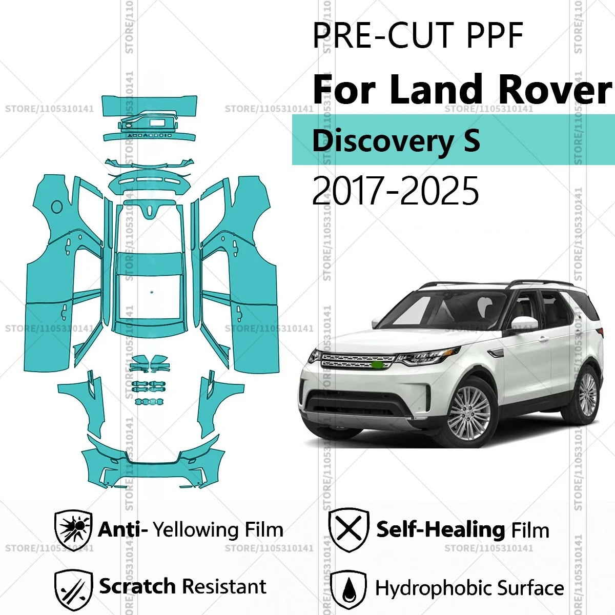 

Pre-Cut Paint Protection Film PPF Transparent Car Film Automotive PPF Full Vehicle For Land Rover Discovery S 2017-2025