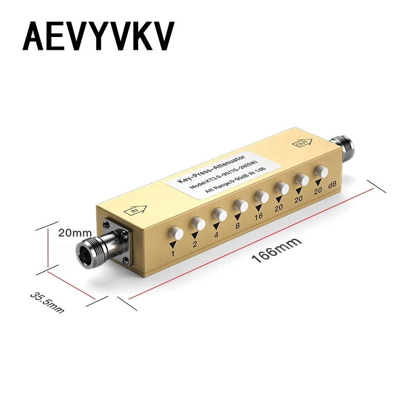 Imagem -05 - Atenuador Fixo Coaxial do Sinal do rf Poder Superior Ajustável Conector tipo de Sma n 10 30-90db 06g Adaptador 2w 5w