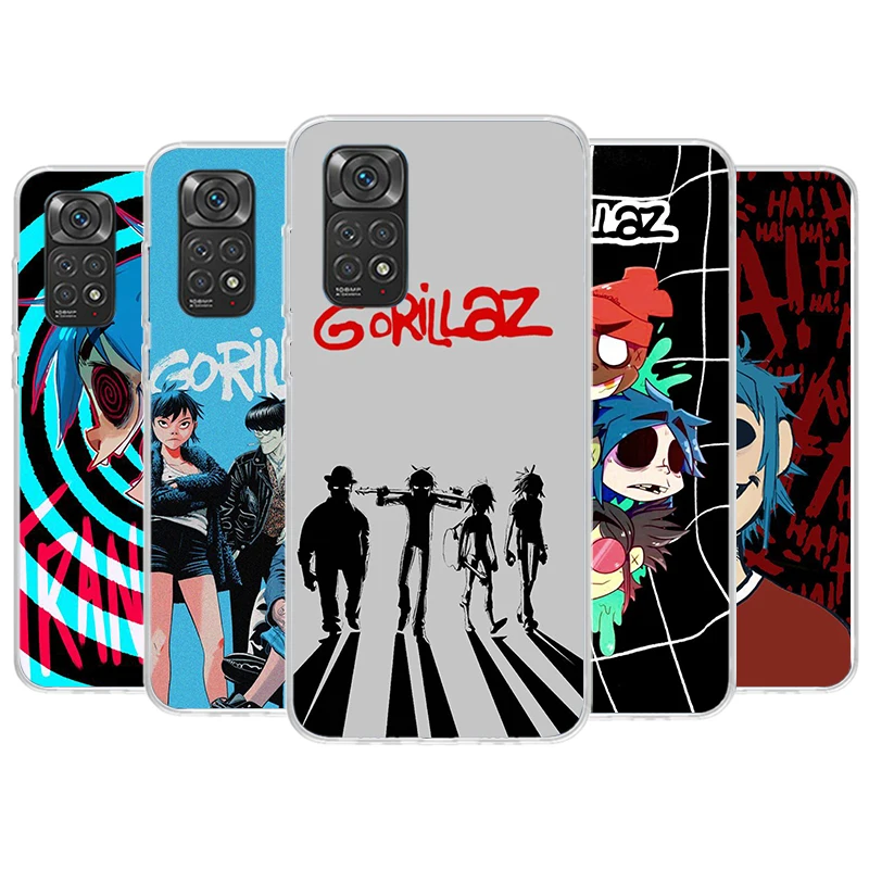 Gorillaz Anime Phone Case For Xiaomi Redmi Note 13 12 12S 11 11S 10 10S 9 9S 11T 11E Pro Plus 8 8T 7 + Coque Cover