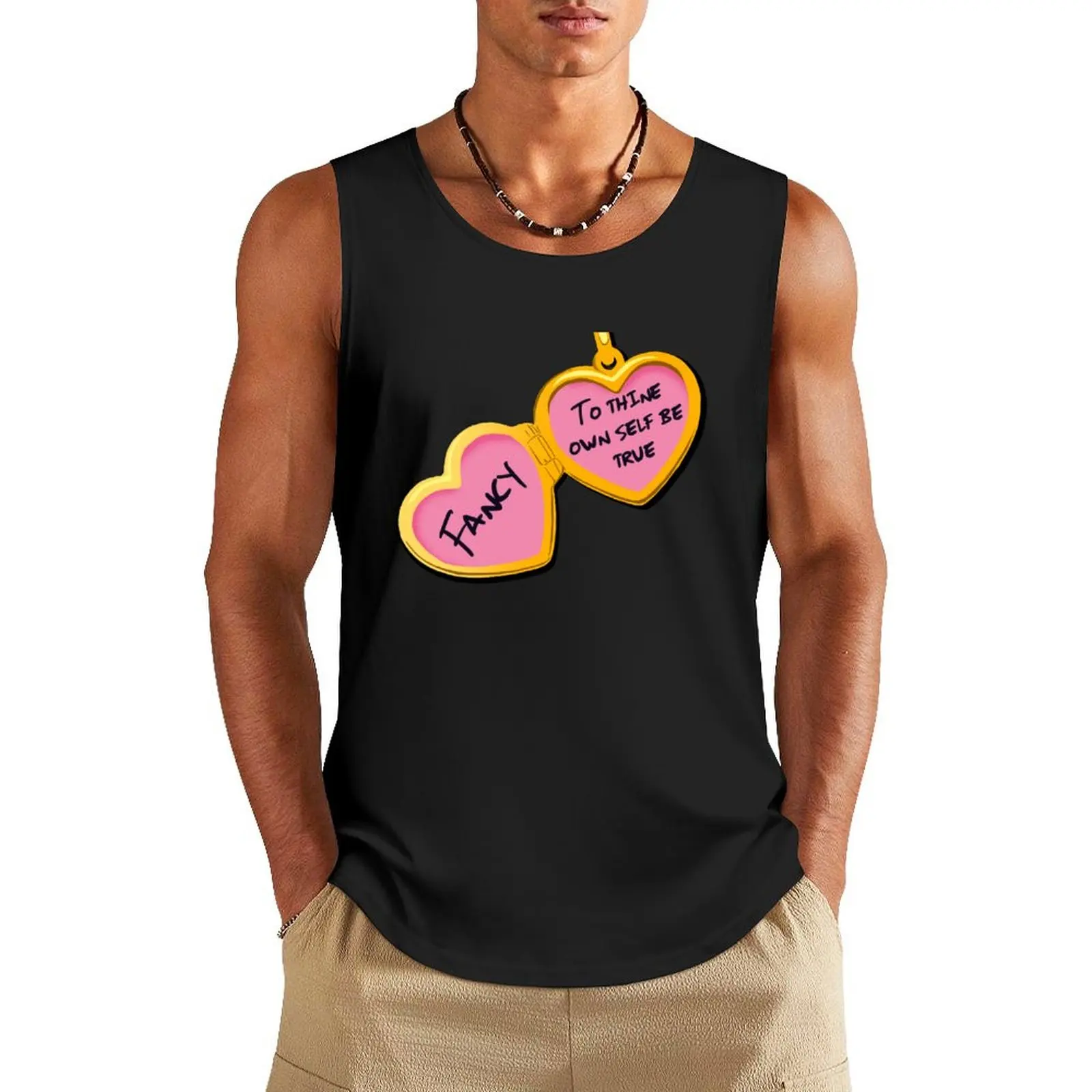 Fancy, To Thine Own Self Be True: Locket Tank Top bodybuilding Men's sleeveless t-shirt bodybuilding t shirt T-shirt sports