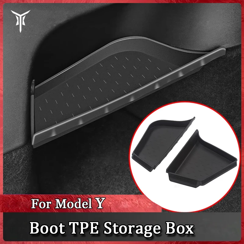 For Tesla Model Y 2Pcs Trunk Storage Box Compartments Compartments Organizer Set Professional Car Tuning Accessories