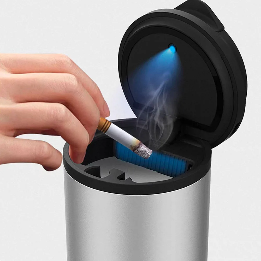 Car Ashtray Vehicle Cup Holder Aluminum Alloy With LED Light Flame‑Retardant Lid Auto Interior Accessory For Zeekr 8X 2026-2027
