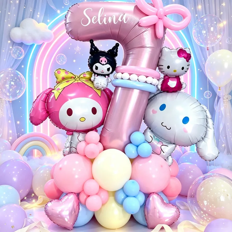 Niedliche Cinnamoroll-Themen-Ballons für Kindergeburtstagsfeiern, Folienballon-Dekorationen, Babyparty-Fotohintergrund-Requisiten, Geschenke