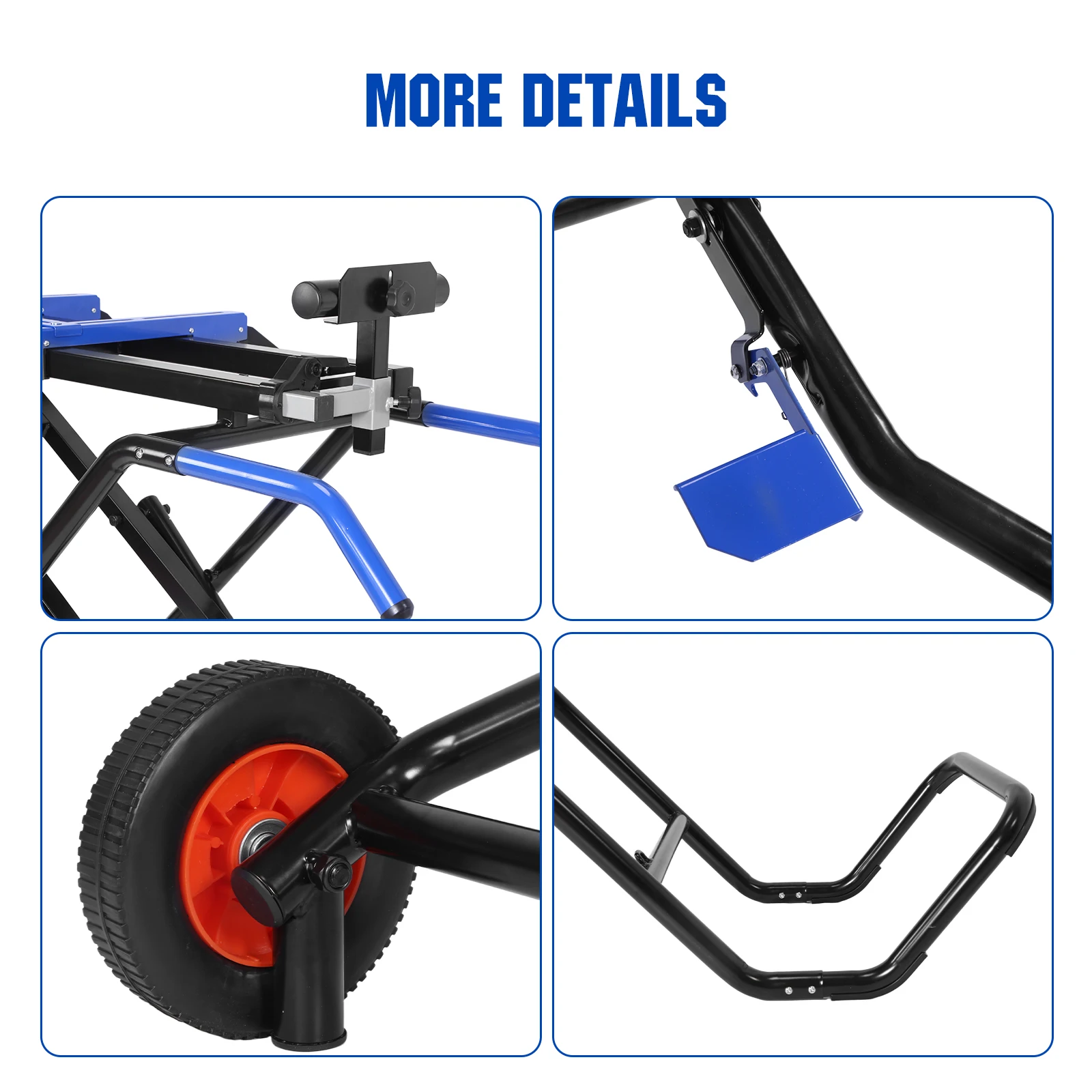 Portable Table Saw Stand 330Lbs Load Capacity Mobile Miter Saw Stand Adjustable Support Universal for Most Brands of Table Saws