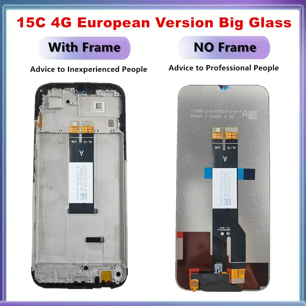 Display Per Xiaomi Redmi 15C 4G (25078RA3EE) – Schermo LCD Touch Con Cornice, Strumenti E Vetro Temperato - 2