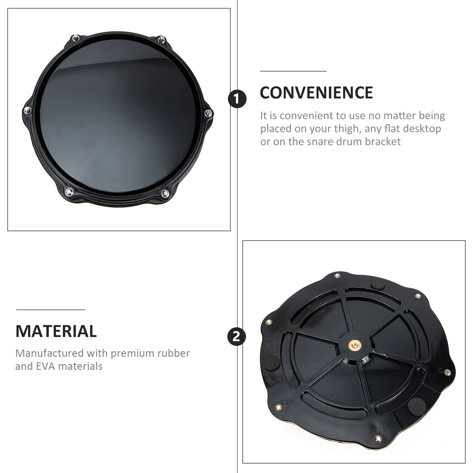 

Premium Dumb Drum Practice Mat Rubber Eva Drum Pad For Beginner Quiet Home Use Drumming Accessory Non-Slip Durable Practice Tool