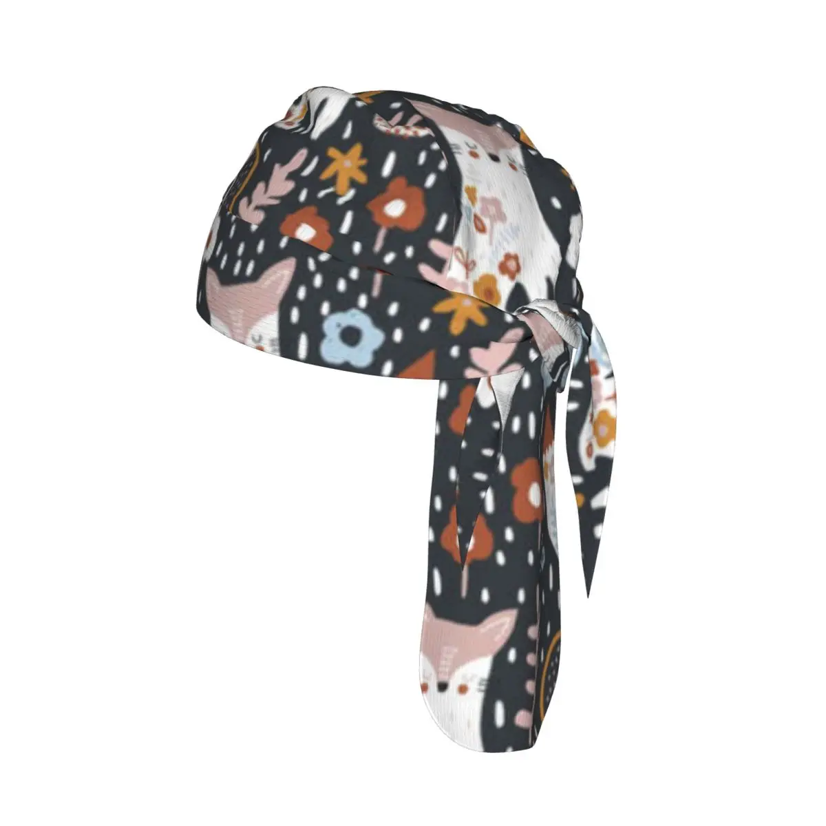 

Cycling Breathable Cycling Headwear Cute Floral Foxes Quick-Dry Bicycle Scarf Cap
