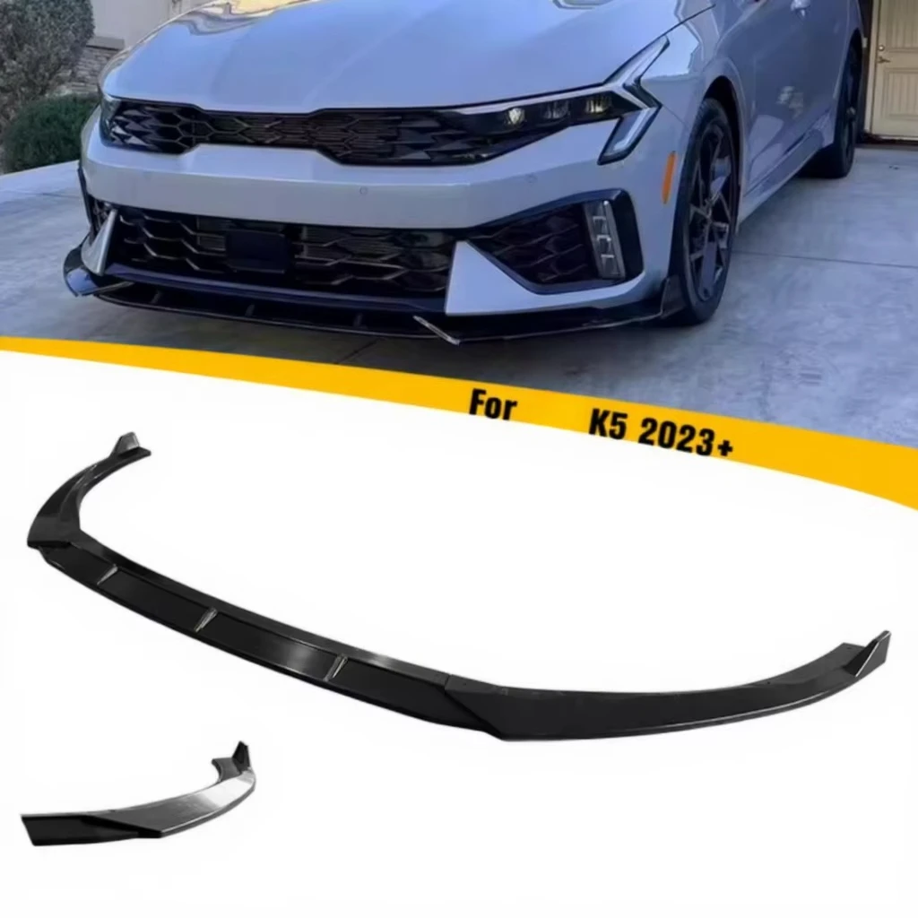 

Car Factory Front Bumper Lip Spoiler Plastic Chin Spoiler Carbon Fiber Look 3 PCS Front Lip for K5 GT-Line 2023+