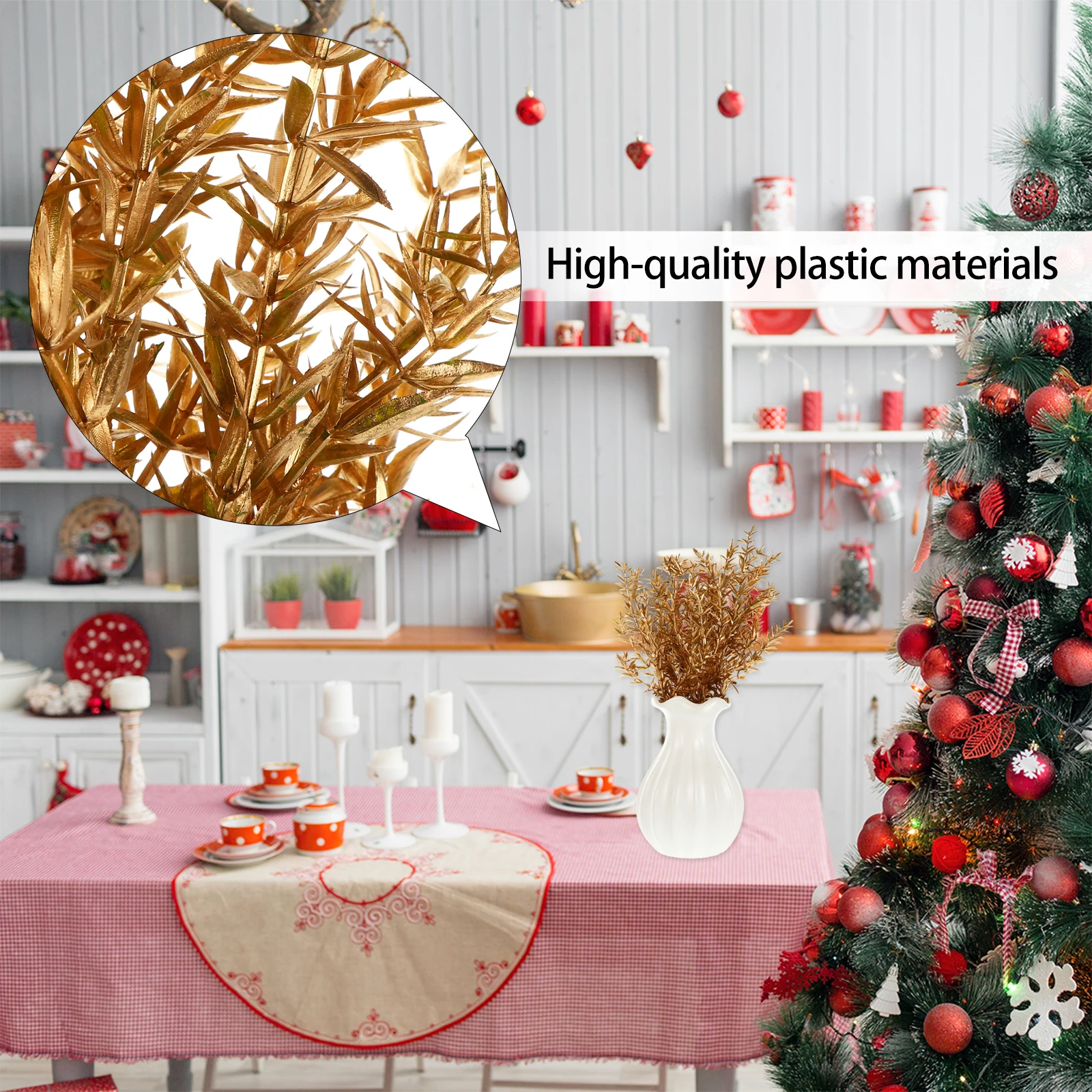 

Fake Flowers Artificial Decoration Christmas Branches Glittery Fairy Plastic Wedding Adornment Decorations Bride