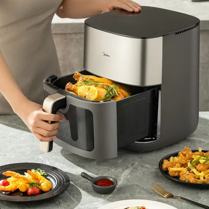6.5L Air Fryer Steam Roast Oven Dual-Heat Metal Cavity No-Turn, Multi-Functional Easy-Clean Durable Home Appliance  Home Kitchen