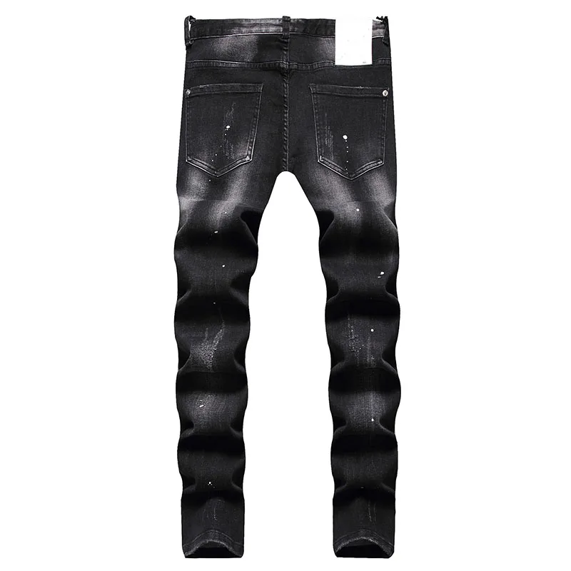 New Fashion Men\'S Black Jeans Denim Pants High Quality Male Jean Homme Streetwear Trousers Casual Zipper Designer