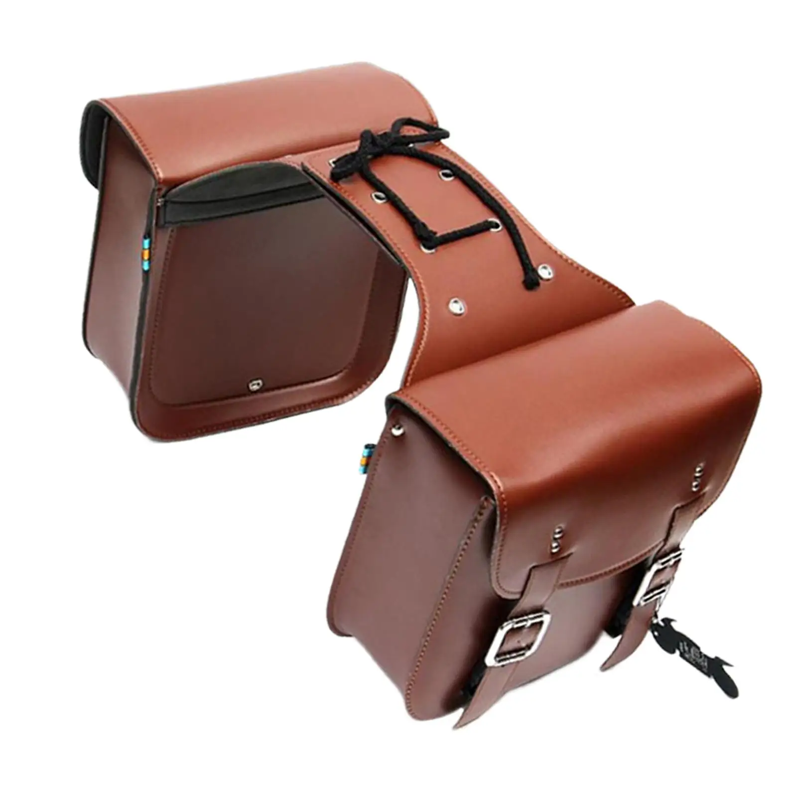 

Motorcycle Luggage Bags, Tool Storage Panniers Large PU Leather Side Bags for Quick Access