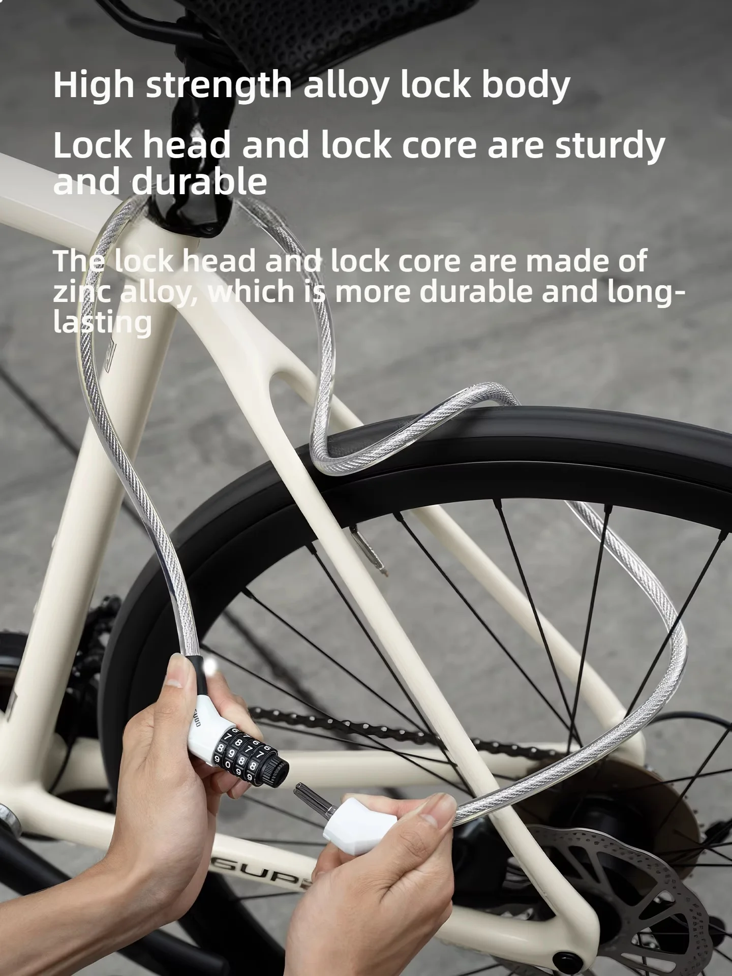 AliExpress TOSUOD Anti theft bicycle lock, 4-digit password lock, 1.2-meter super strong steel cable, suitable for mountain bikes and road bikes