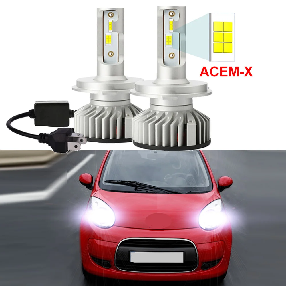 2Pcs Car Led Headlight Bulb For CITROEN C1 MK1 2005-2013 High Low Beam LED Headlamp Canbus