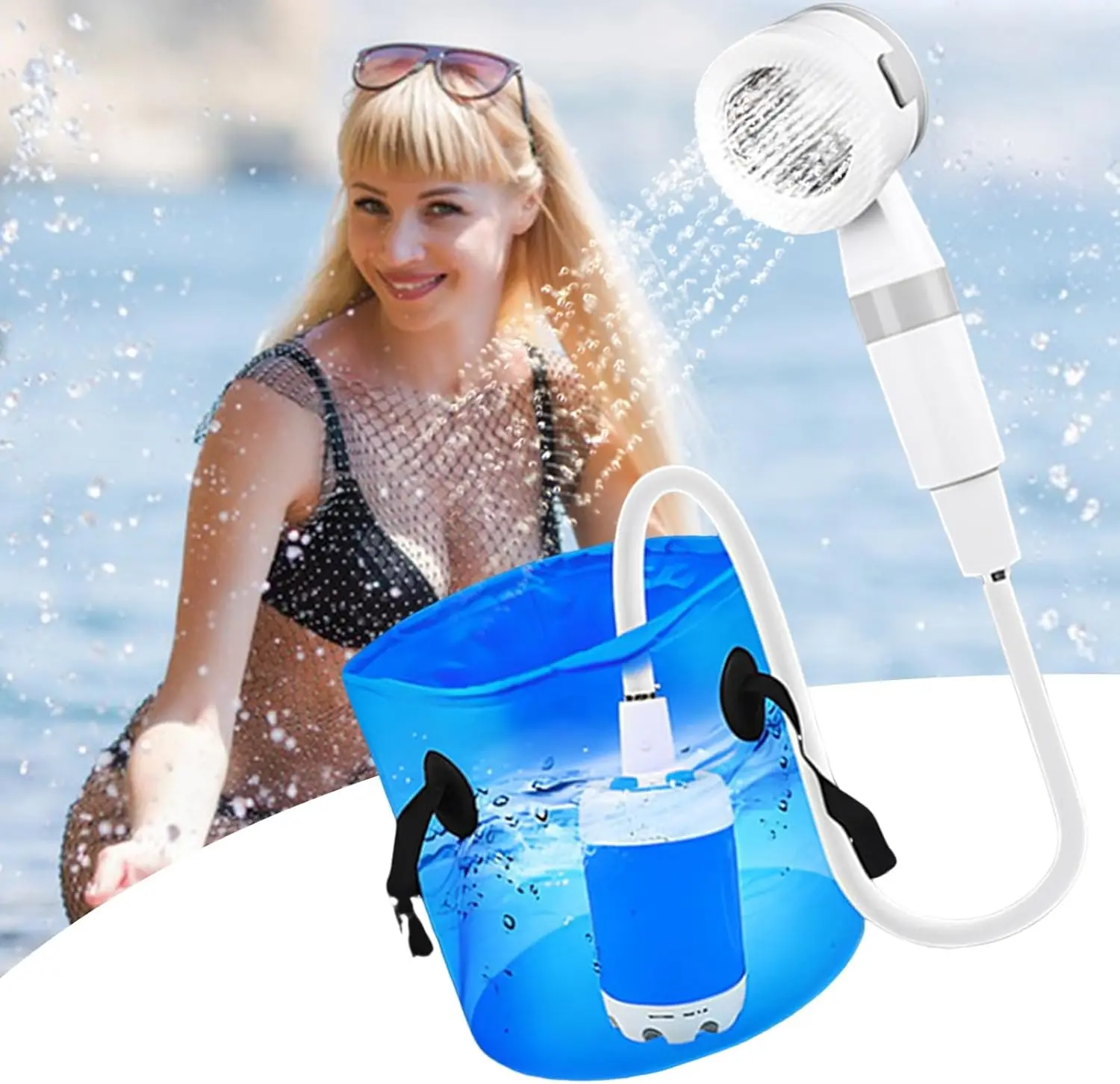 

Portable Outdoor Camping Electric Shower Sprayer Pump Electric Thermostatic Shower Electric Shower Head