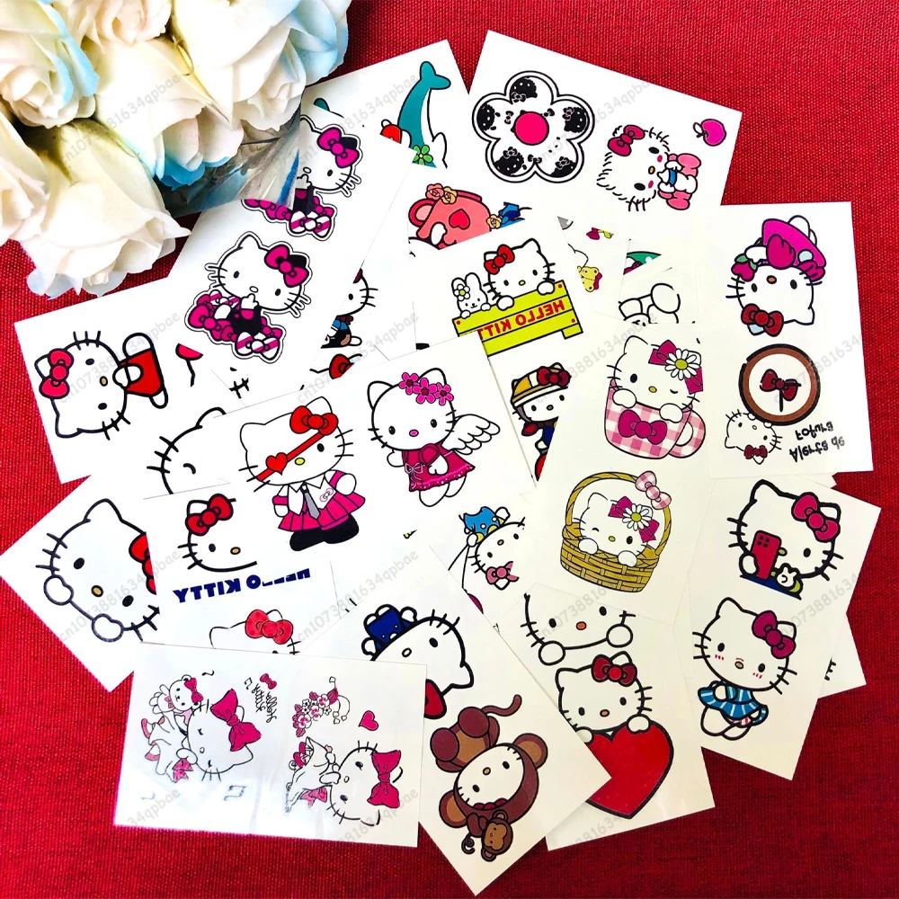 MINISO Kuromis Temporary Tattoos Sanrios HelloKitty Cute Anime Waterproof Tattoos Durable Color kawaii Tattoo Sticker Gifts