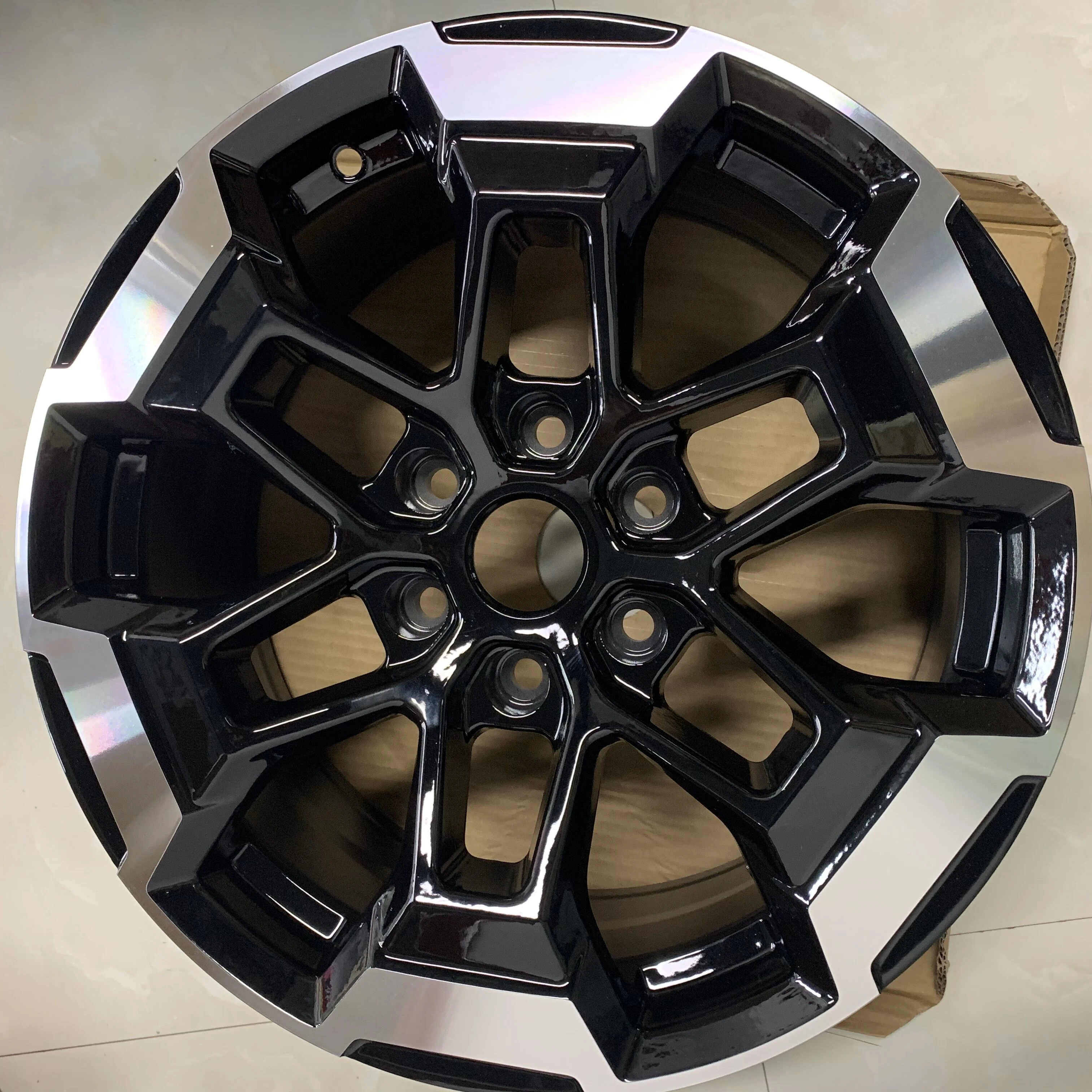 16x7.5J 6 Hole Metal Machine Face Alloy Car Rims, PCD 114.3 ET 30, Universal Passenger Car Wheels