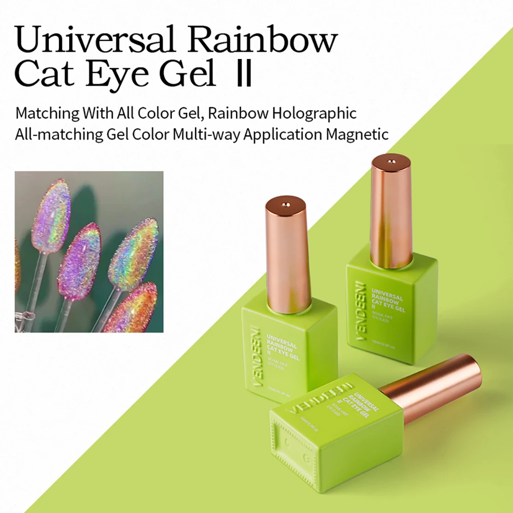 Vendeeni 27 Arten UV-Funktionsgel Nagellack Basislack Chrom Matt Top Coat Blüten-Folientransfer-Gel Universelles Katzenaugen-Gel – Detail 19