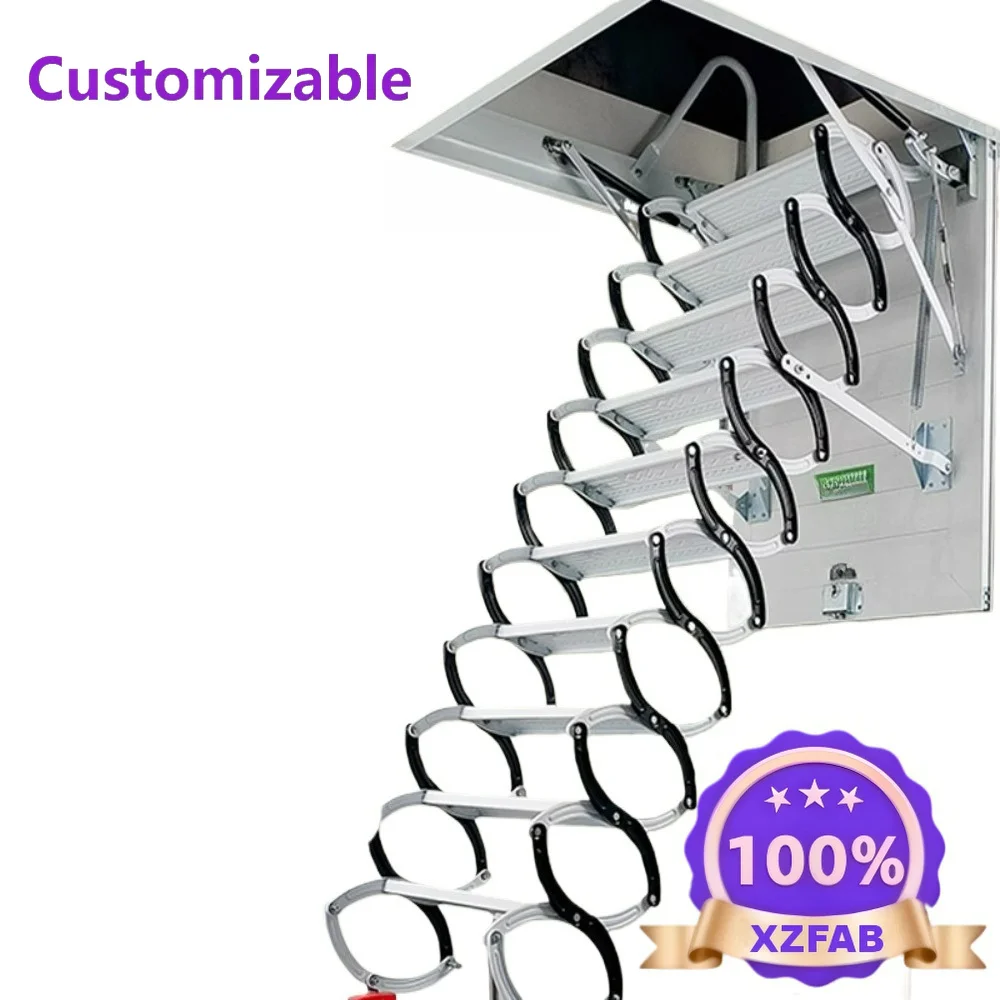 

Factory Direct 2026 Attic telescopic stairs Invisible lift ladder Household folding duplex villa Indoor electric thickened shrin