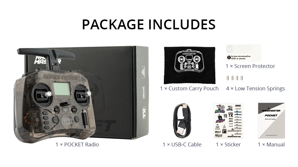 RadioMaster Pocket Hall Gimbal Transmitter Remote Control Portable Lightweight Preinstalled EdgeTX ExpressLRS Or MPM CC2500