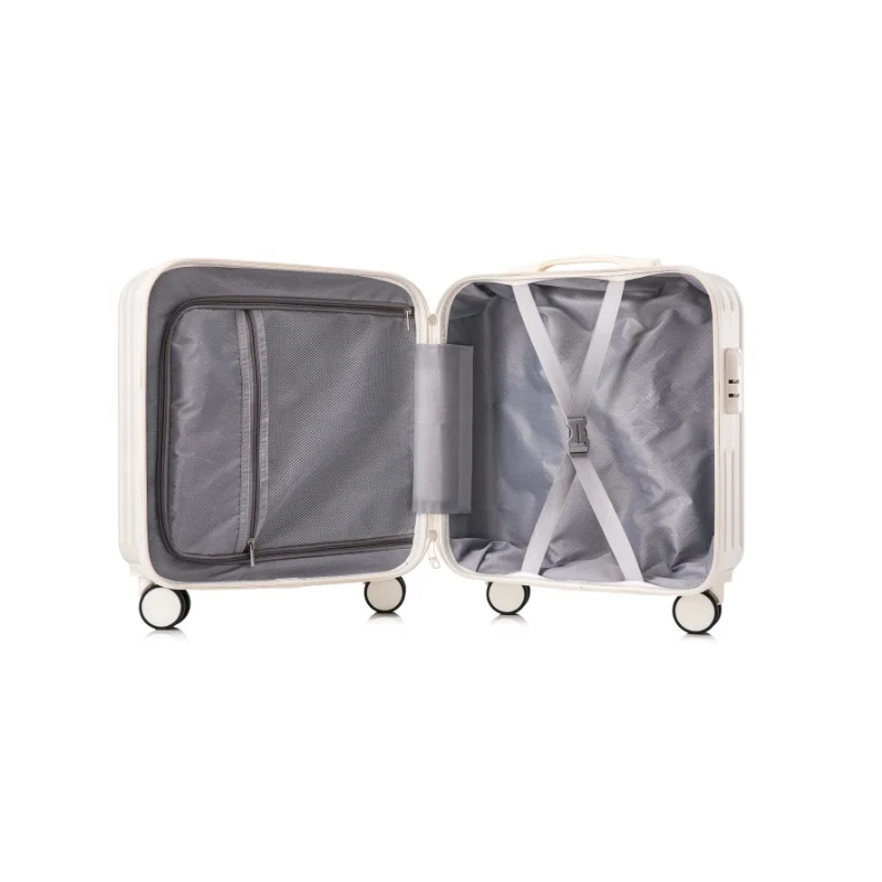 ABS + PC travel bag trolley case 4 rotating wheel luggage with cup holder cabin rolling wholesale luggage