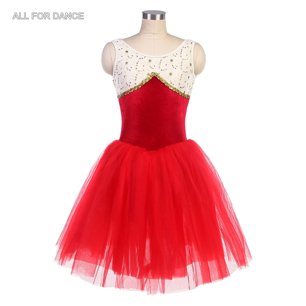 20513 Ivory and Red Velvet Bodice Ballet Dance Tutus for Girls and Women Performance Costume Romantic Tutu Skirt Platter Tutu