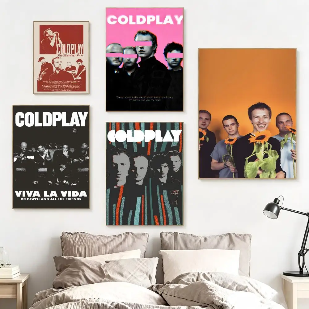 Band C-Coldplay Poster impermeable para el hogar sala de estar dormitorio bar decoracion estetica