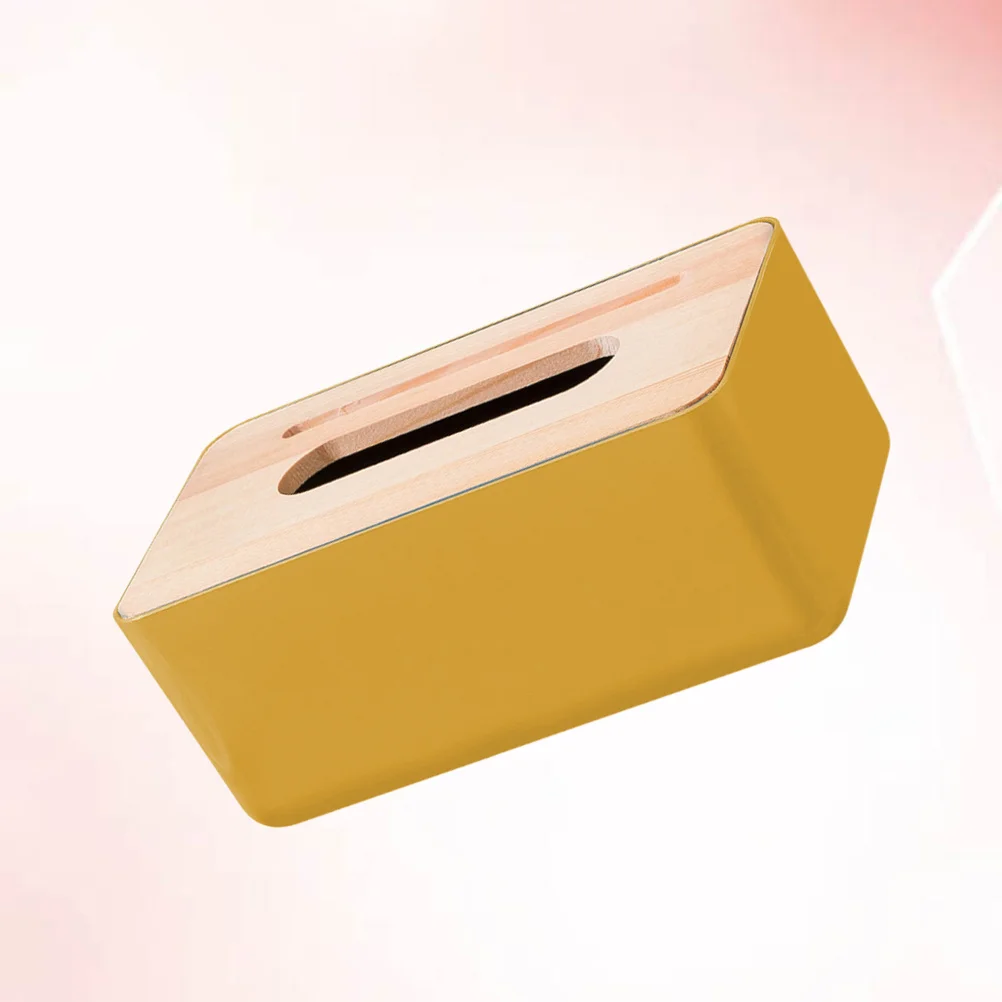

1Pcs Tissue Box Holder Premium Wooden Cover with Phone Slot Square Napkin Storage Container for Home Office Hotel Car Simple