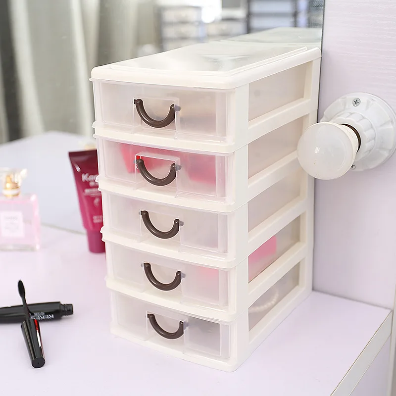 Stackable Desktop Drawer Storage Cabinet Storage Box Organizer Multi-layer Cosmetic Box Office Dustproof Jewelry Storage Rack