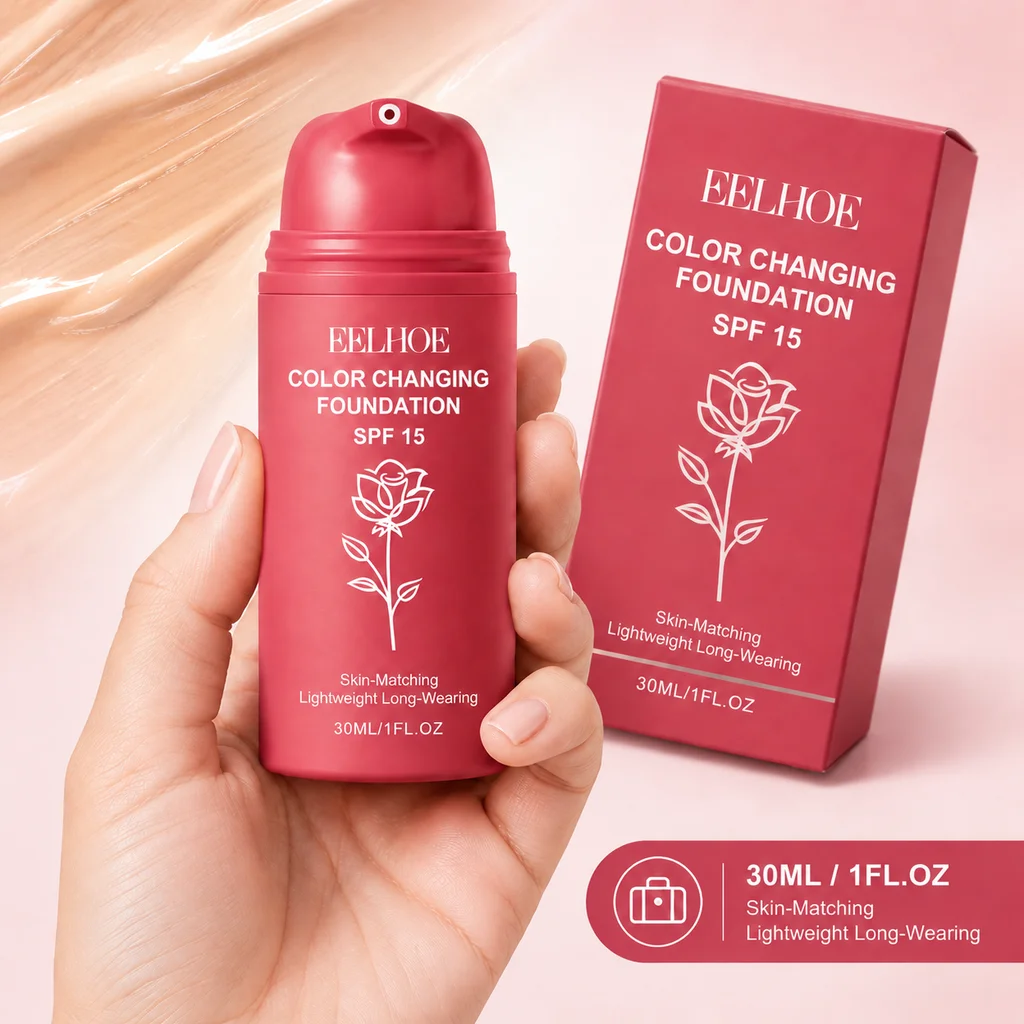 Korean Color Changing Foundation SPF Hydrating Liquid Concealer Self-Adjusting Skin Tone Full Coverage Dewy Natural Mature Skin