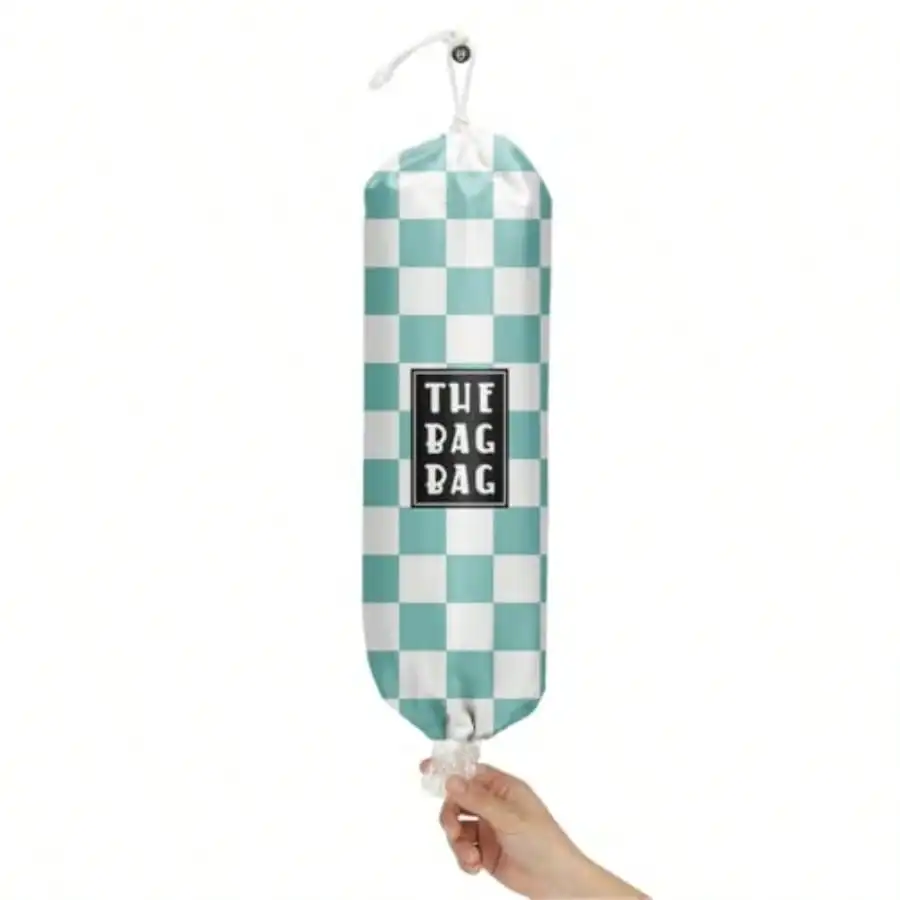 

Plastic Bag Organizer Blue And White Checkerboard Style Plastic Bag Storage For Home Kitchen Travelling Camping Decor Use 1 Pack Blue And White Checkerboard Pattern