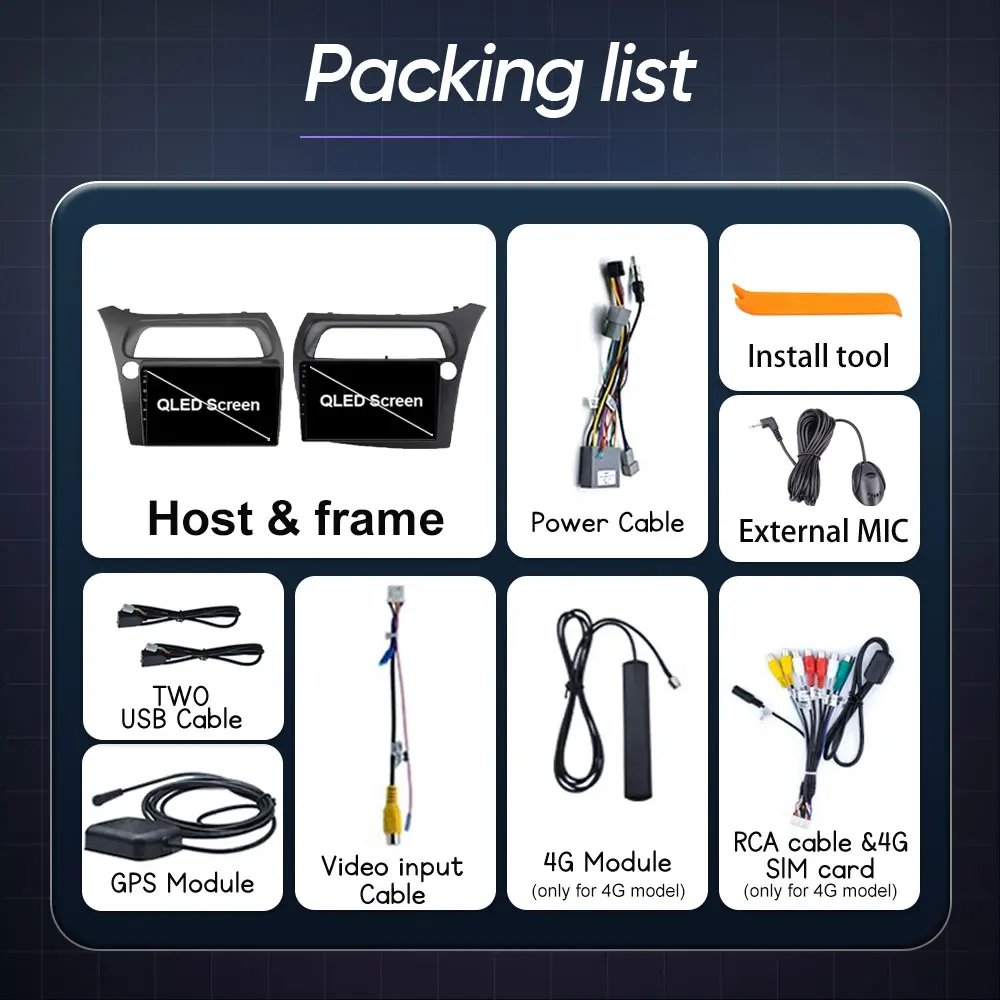 أندرويد 15 لهوندا سيفيك هاتشباك 2006-2011 راديو السيارة Carplay أندرويد مشغل تلقائي الوسائط المتعددة 4G واي فاي نظام تحديد المواقع والملاحة ستيريو