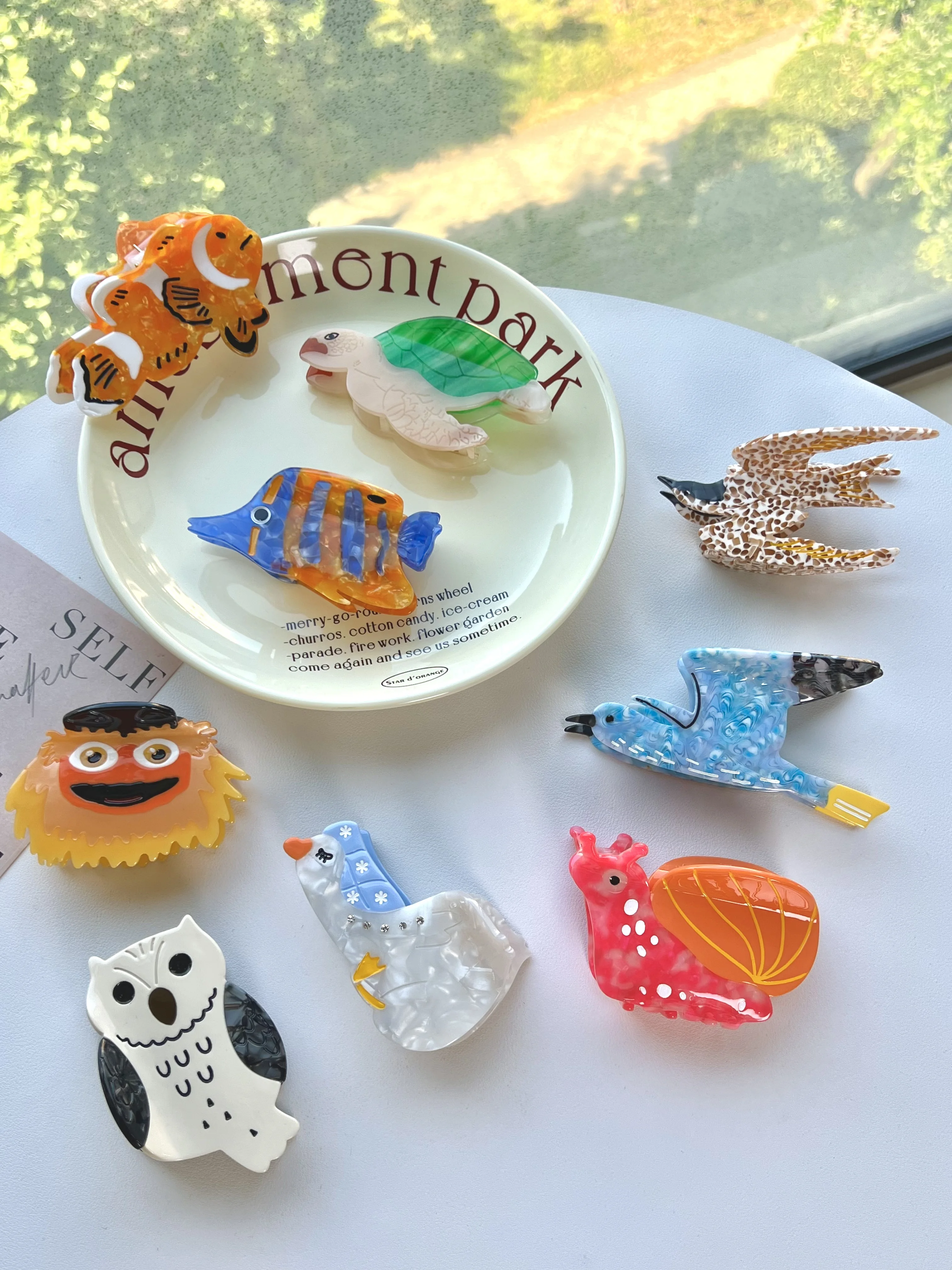 

9. Заколки для волос «Птица, улитка и другие когти». Уникальный и повседневный летний семейный стиль. Ацетат, ручная работа. Высокое качество. Мода -