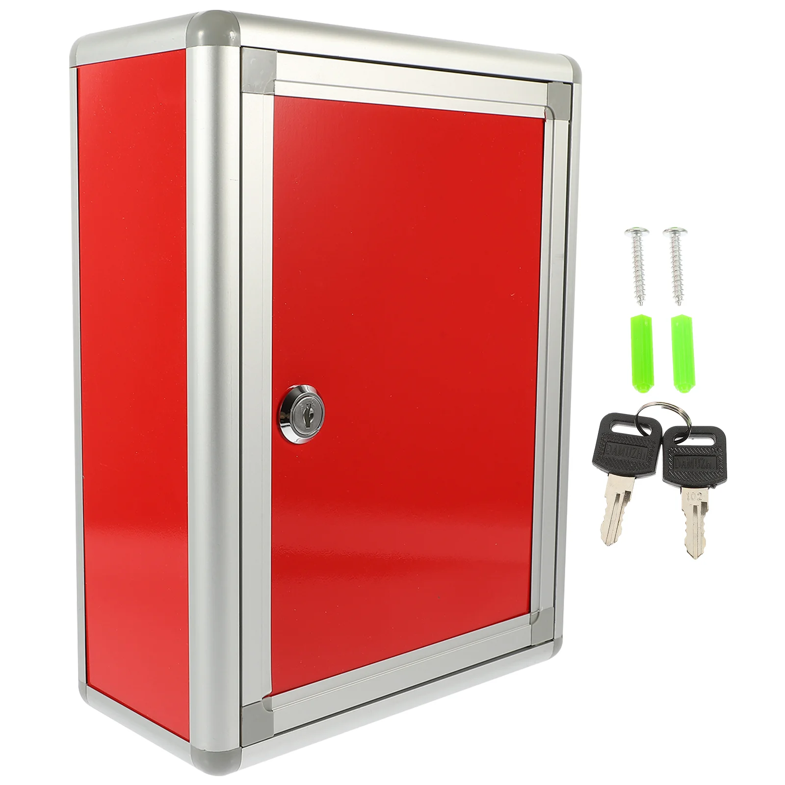 Employee Suggestion Box Office Mailbox with Lock Backless Aluminum Alloy Letter Post Container Wall Mount Household Case