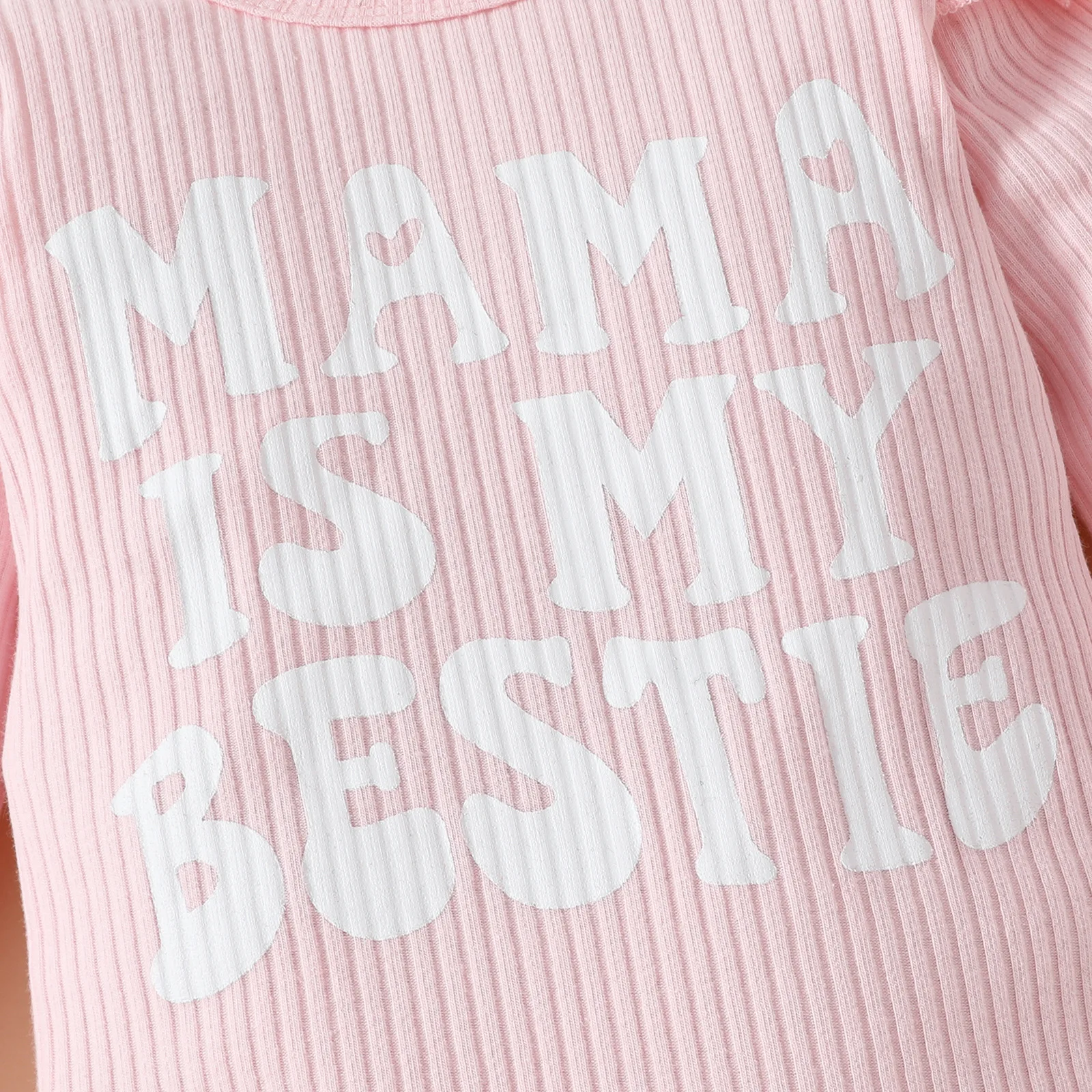 Conjunto de ropa de otoño para niñas de 0 a 18M, mono con letras infantiles, pantalones con estampado de mariposas y diadema, 3 uds., traje para niños pequeños MAMA IS MY BESTIE