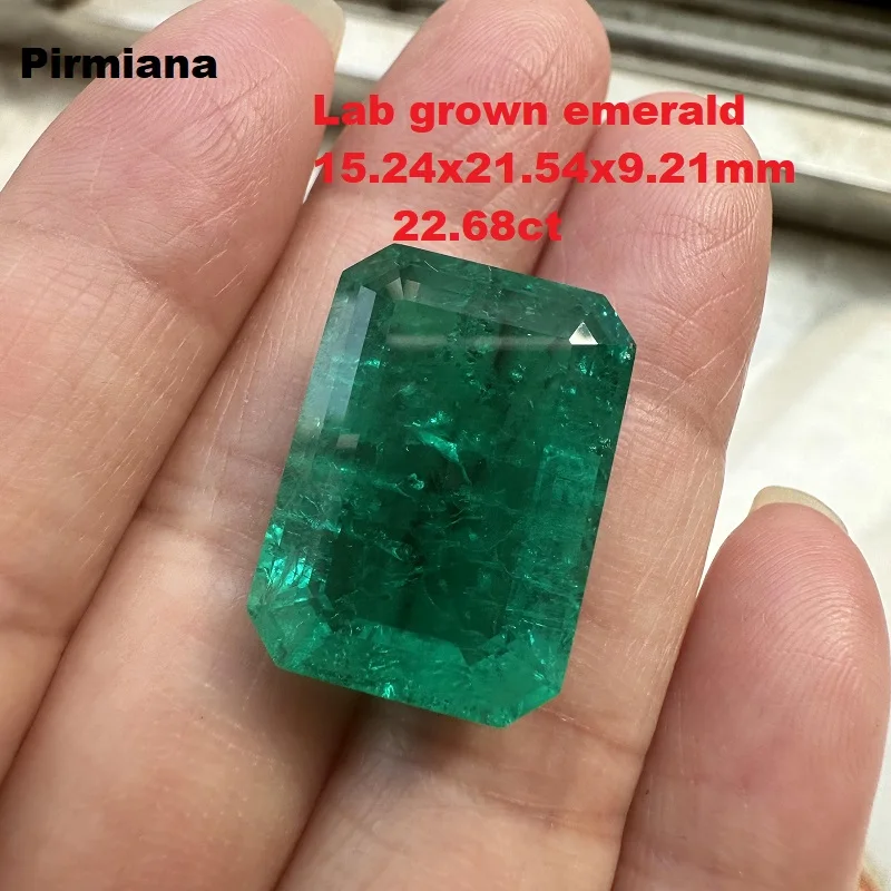 Pirmiana Top Quality 22.68ct Lab Grown Emerald Hydrothemal Method  Labemeralds Nice Inclushions Like Natural Gems