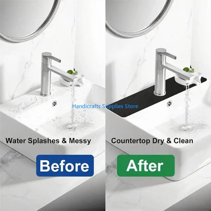 R1WA Multipurpose Kitchen Faucet Mat Rubber Base Prevents Slip And Scratch For Granites Laminate Countertops Protective