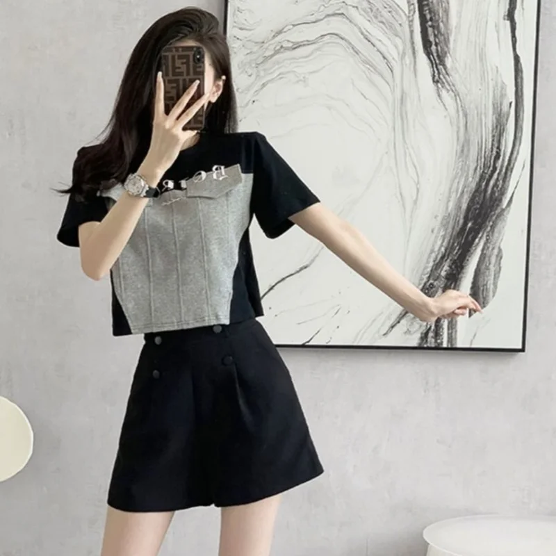 Women's Short Sets 2 Pieces Summer Fashion 2024 Casual Female Shorts New In Cheap And Korean Style Offers Clothing Trend Trends