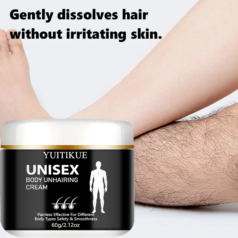 YUITIKUE Unisex Body Hair Removal Cream, Gentle & Non-Irritating for Sensitive Skin, Leaves Skin Smooth & Clean, 60g