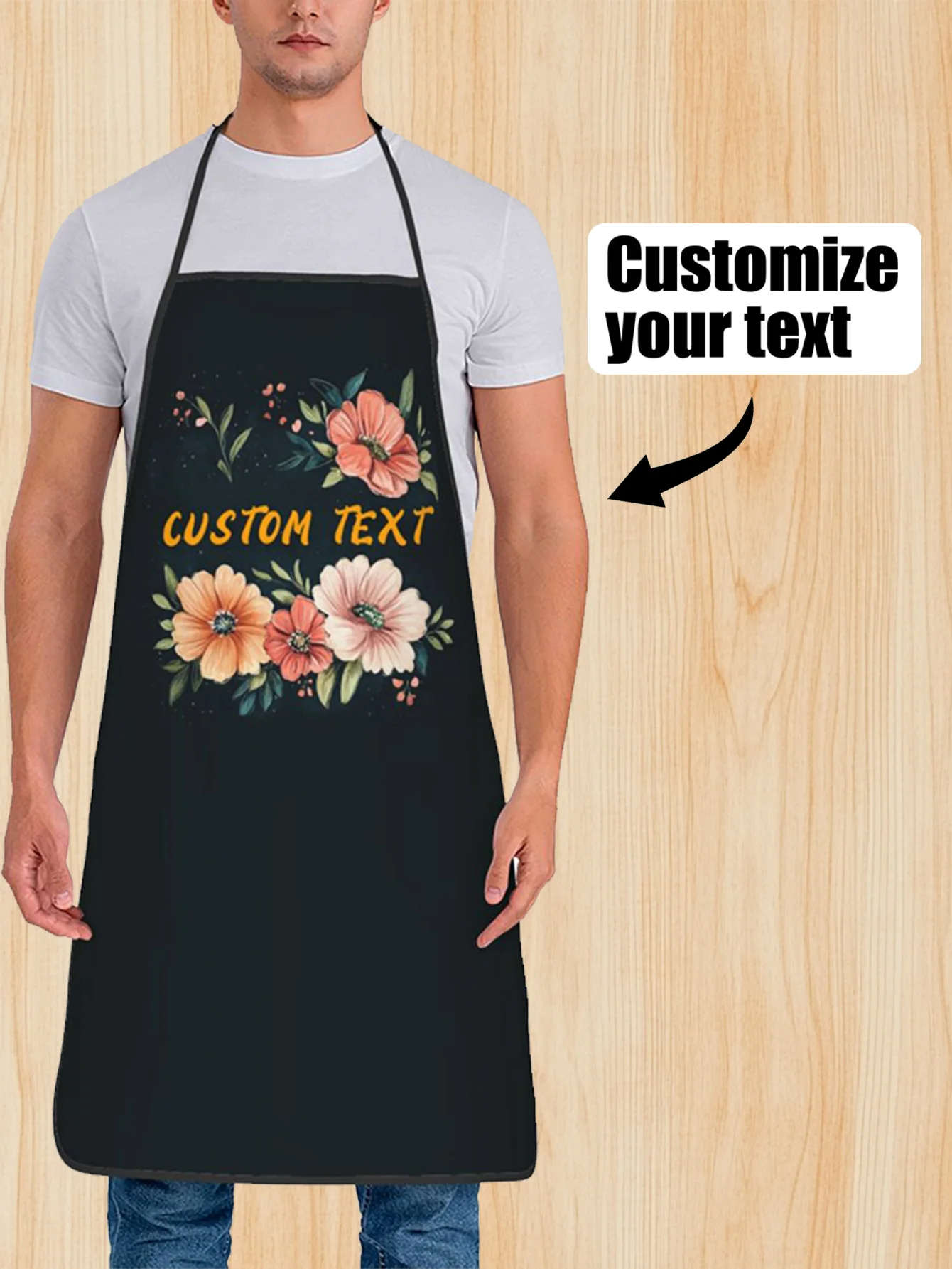 مخصص طباعة النص الرجال المطبخ المئزر التوقيع مآزر المطبخ المنزل الخبز الملابس #4