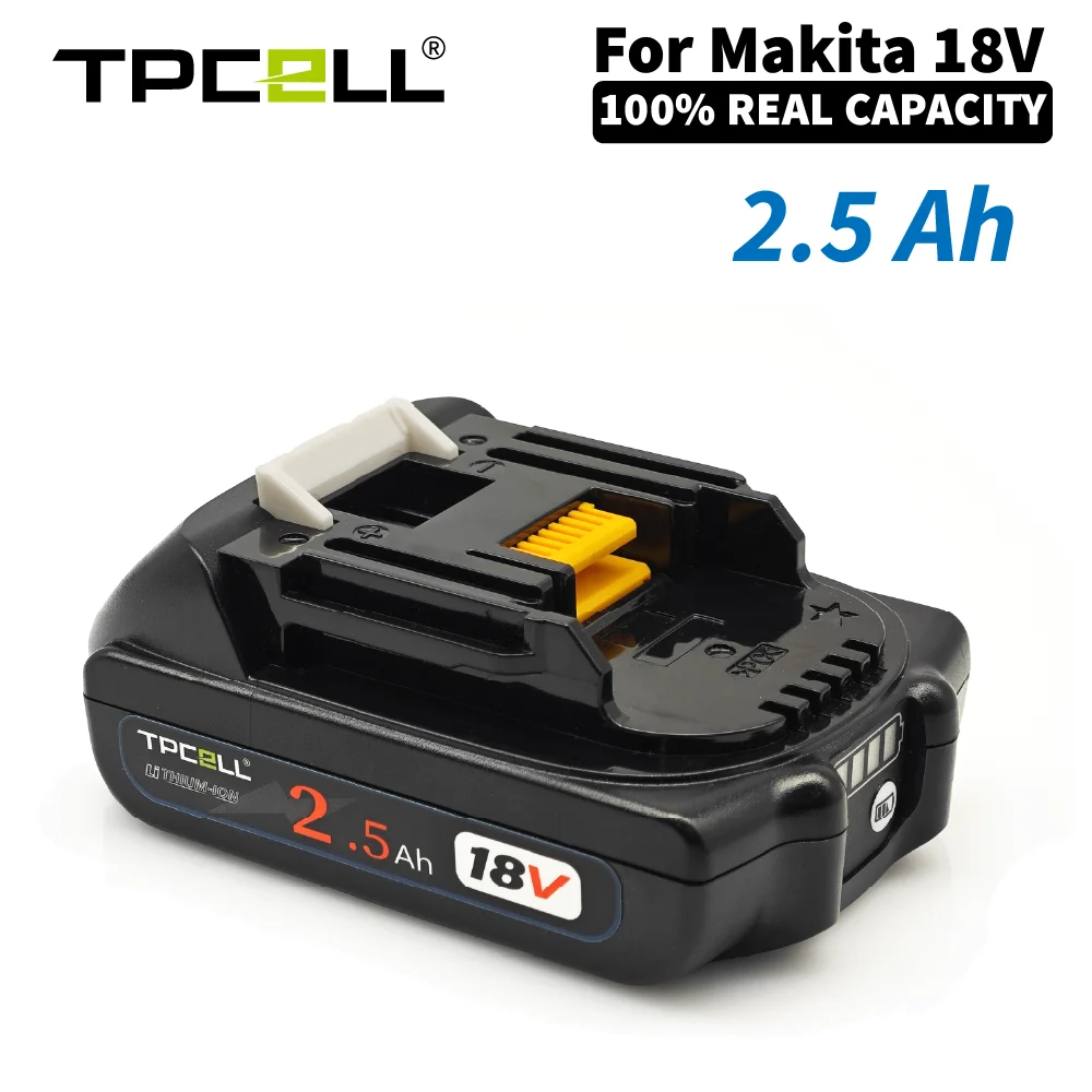 BL1825 2.5AH For Makita 18V Battery Power Tools Li-ion Replacement LXT BL1825 BL1820 for 18 V Screwdriver with BMS TPCELL 18V