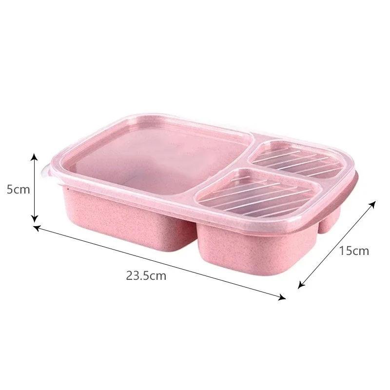 Wheat Straw Lunch Box Portable Bento Box With Compartment Picnic Bento Box Fruit Container Microwave Oven Dinnerware for Student