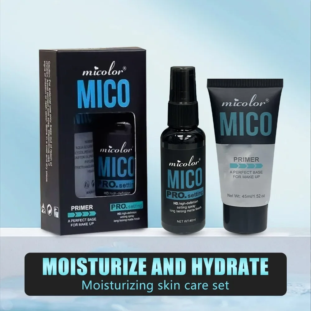 Juego de maquillaje Primer + Spray de ajuste Invisible Color de poros retención Base de maquillaje acabado cuidado de la piel coreano