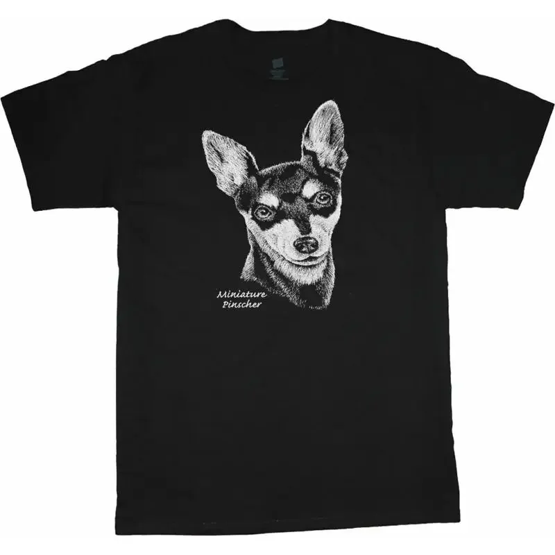 Miniature Pinscher T Shirt Dog Breed Face Portrait Men'S Person