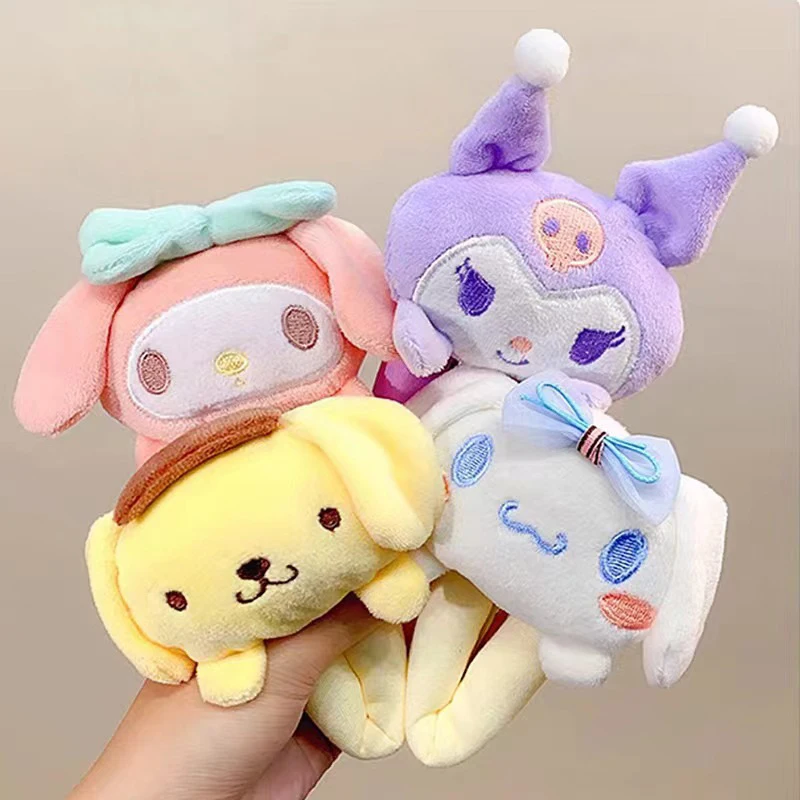 

Милая заколка для волос в виде куклы Sanrio My Melody Kuromi Cinnamoroll, плюшевая боковая заколка, аксессуары для волос для девочек, подарок на день рождения