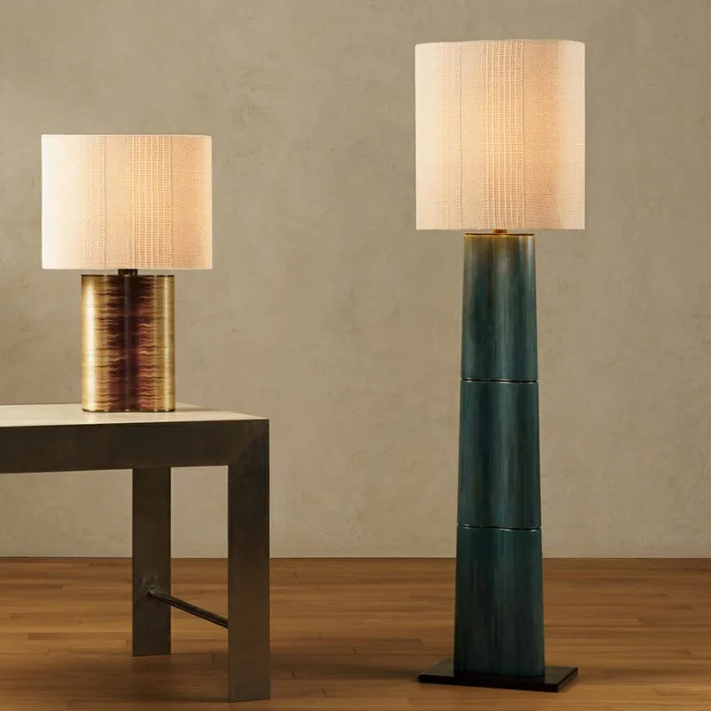 Vintage floor lamp, living room sofa bedroom, study room fabric ambient lamp