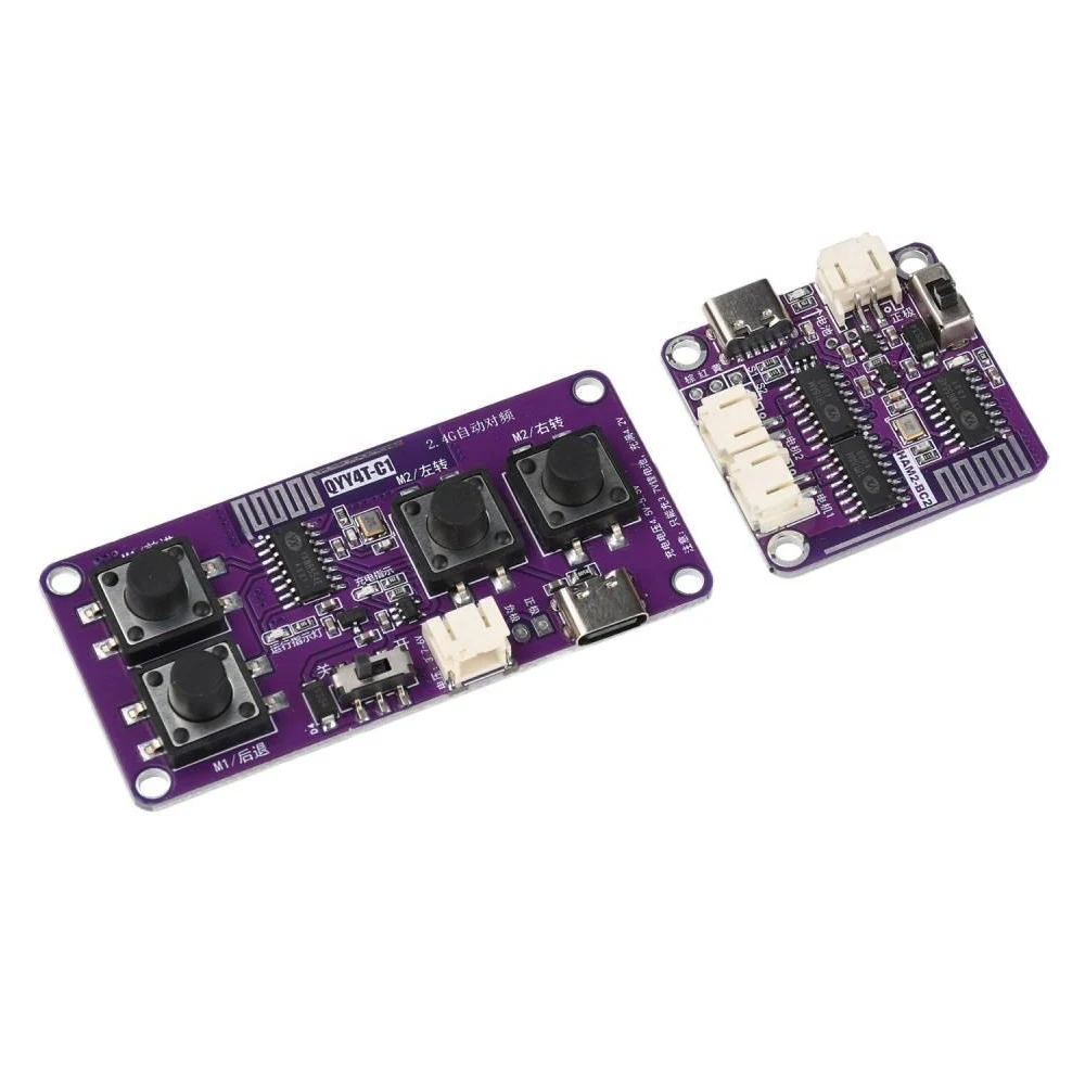 2.4G Rechargeable 4CH RC Receiver Module Kit DIY Wireless Remote Control Car Mechanical Device Part Type-C Charging Auto Pairing