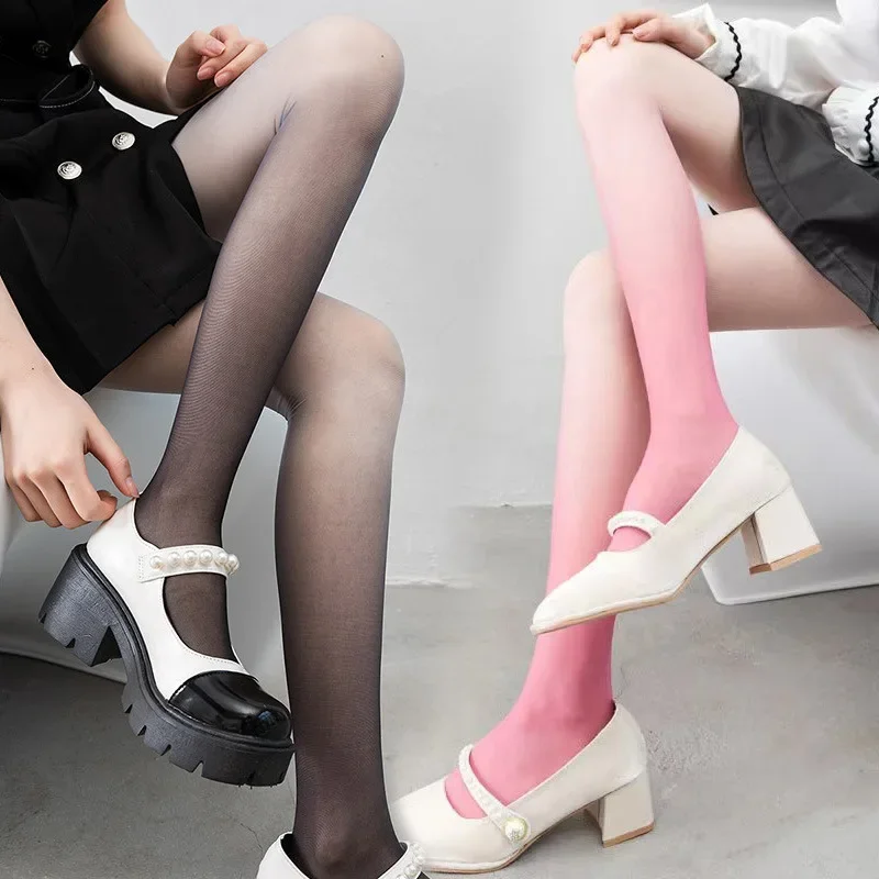 

Women's Sexy Pantyhose Tights Gradient Transparent Stockings Candy Color Slim Spring/summer Thin Girls Stockings