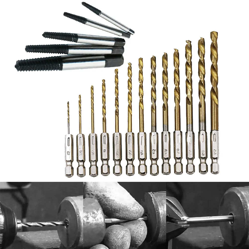 

New Bolt & Screw Extractor Screw Extractor Screw Steel Stud Remover 18/24pcs Extractor Extractor Set For Drill
